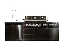Luxuria Spas Flame Pro Series 6-Burner Modular Kitchen Black