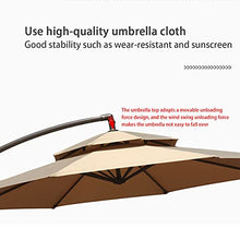 RWGOVLU 3m Cantilever Garden Parasol, Sun Shade Patio Banana Large Umbrella with Crank Handle and Tilt for Outdoor Sun Shade, Khaki