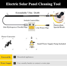 Asiwnshw Electric Exterior House Cleaning Brush Set with Extension Pole & Adjustable Brush Head Electric Pool Cleaning Brush Window Cleaning Pole Siding Brushes Solar Panel Cleaning Tool(7.5m/24.6ft)