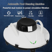 pealiritansemen Cordless Automatic Pool Cleaner, Pool Vacuum Lasts 180 Mins, LED Indicator, Strong Suction, with Dual Motors, Rechargeable Pool Floor Vacuum