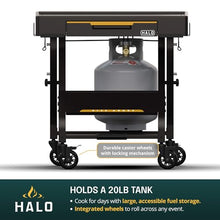 HALO Outdoor Countertop Cart | Prep Station or Griddle/Oven Cooking Surface | Collapsible, Portable, Tool Hooks and Propane Storage | HO-1006-XNA
