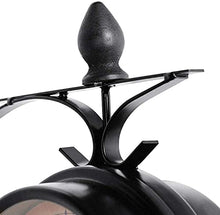 ZYBB Outdoor Garden Wall Clock, 8 Inch Double Sided Paddington Station Antique-Look Bracket Indoor Outdoor Decoration Outside Clock(Color:Black)
