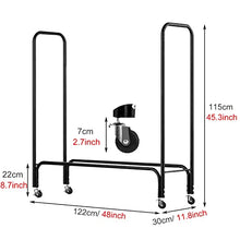 LFSDFJ Firewood Rack Racks Large Storage with Wheels, 48Inch Long Logs Stand, for Deck Fireplace Outdoor Fire Pit Back Porch, Easy to Assemble,Firewood Rack