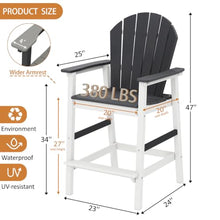 OTSUN Tall Adirondack Chairs Set of 6, Bar Height Outdoor Chairs