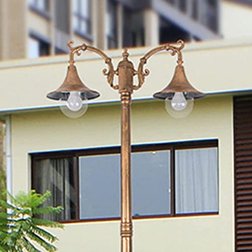 Post Lights Outdoor 290CM 114.17in Outdoor Garden Pillar Post Light Aluminum Path Pillar Lamp Waterproof IP65 Street Light 2-Head Bollard Path Lamp Mains Powered Pillar Post Light Pillar Lamp