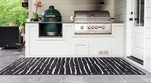 Unique Loom Sabrina Soto Outdoor Collection Geometric Striped Area Rug 8 ft x 10 ft Black/Ivory