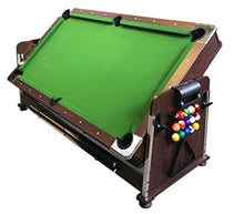 SIMBASHOPPING USA Pool Table 7FT Multigame Air Hockey + Table Tennis - Stark with Benches Green Brown