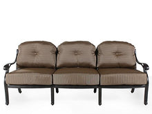 Nassau Outdoor Patio 2 Sofas Cast Aluminum Dark Bronze, Walnut Cushions