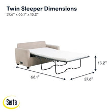 Serta® Darnold 53.5" Pull-Out Sleeper Loveseat, Twin Size, Dreamcoil® Comfort, Memory Foam Pull-Out Mattress, USB-C and USB-A Power Ports, Soft Corduroy Fabric, Beige