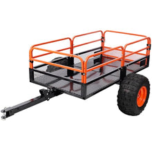 HOYOC 1000Lbs Heavy Duty Steel Garden Cart, Pull Behind Steel Yard Wagon Dump Trailer with Removable Mesh Sides, for ATV UTV Lawn Mower Tractor Yard Garden Farm Hauling,1500Lbs