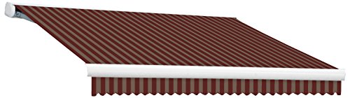 Awntech Retractable Awning Left Motor 18'W x 8'D x 10" H BurgundyTan