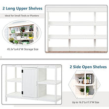 Roomfitters 66" Farmhouse Outdoor Potting Bench Table with 2 Drawers, Cabinet and Open Shelves, White