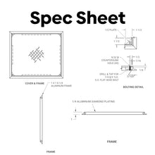 Best 24” x 24” Removable Flush Floor Access Panel, Reinforced Aluminum Diamond Plate Floor Access Door Secured with 1/4" x 1" Flat Head Screws, Non-Hinged Floor Panel, Mill Finish, BA-FD-8060