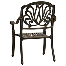 KUPTYERFG 5-Piece Cast Aluminum Patio Bistro Set, Outdoor Dining Table and Chairs with Umbrella Hole, Bronze Round Table and 4 Chairs for Garden, Yard, Terrace