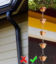WKNHHL Japanese Rain Chain for Gutter Drainage, Garden Decoration, and Water Management,2 m (6.5ft)
