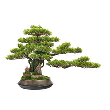 YXIANG56Q Fake Plants 28'' Simulation Plants Chinese Style Welcome Pine Micro Landscape Green Plant Indoor Bonsai Potted Home Office Living Room Hotel Porch Decor Bonsai Tree