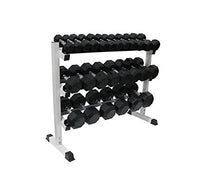 Ader Sporting Goods Black Rubber Dumbbell Set with Rack 554 LBs