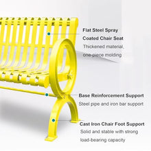 WXXSHGDW Outdoor Patio Garden Bench, Metal Bench, Park Benches with Backrest and Armrests, Rainproof and Rustproof, for Garden, Porch, Park, Balcony, Outside, Load Capacity 880lbs(Black,150cm/59in)