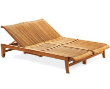 WholesaleTeak Grade-A Teak Multi Position Double Chaise Lounger with Slide Out Tray Teak