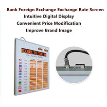 World exchange rate clock, LED electronic country time zone exchange rate display, with buy/mid-price/sell, USB transfer content, automatic time update, power failure memory, suitable for banks