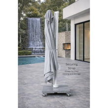 OROTLECT 10 ft. x 13 ft. Rectangle Aluminum Cantilever Tilt Outdoor Parasol Patio Umbrella with Granite Base in Mouse Gray