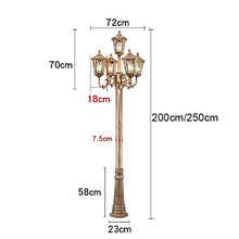 Outdoor Lamp Post Light,5-Heads European Victorian Traditional Victorian Outdoor Street Light Victorian Retro Landscape Post Lamp Villa Cour(H2.5cm)