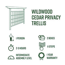 Vita 80 inch by 90 inch Wildwood Cedar Wood Trellis and Privacy Screen, Charcoal Grey, Black, FSC, Woodgrain, Pre-Stained, VA68901