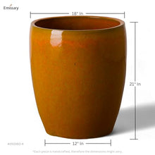 Emissary Bullet 18 in. Bright Orange Ceramic Round Planter with Drainage Hole