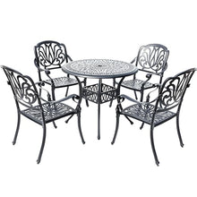 Hi-Line Gift Ltd Sleek Black Bistro Bliss Collection Cast Aluminium Patio Set Black