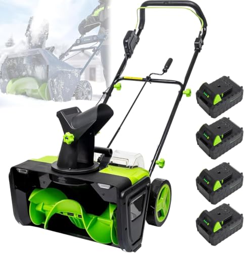 Cordless Electric Snow Blower 3500w,20-Inch Brushless Snow Thrower,Fast Charger,Dual Led Lights