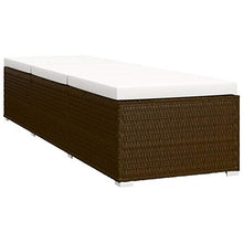 3 Piece Patio Sun Loungers with Tea Table,Outdoor Lounge Chaise, Lounger for Pool, Beach Sun Tanning Chair,Outdoor Bed,Deck Chair, Poly Rattan Brown (Brown 76.8" x 23.6" x 12.2" (L x W x H))