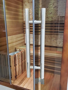 MCP-Distributions Canadian Red Cedar Wood Swedish Indoor Traditional Wet/Dry 1-2 Person Sauna SPA with 6KW 200F Heater and Rocks