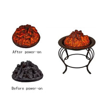 Decorative Fireplace Fireplace with Simulated Charcoal Flame Design, Round Stove Decoration(Small)