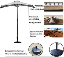 YYBOES Patio Umbrella Outdoor,Sun Parasol Umbrella Garden Parasols 2.7m Balcony Patio Half Umbrella Sun Shade with Crank, Semi Round Circular Umbrella for Outdoor Small Terrace