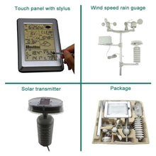 EQBVZZRD Wind Sensors Pro Wireless Weather Station PC Interface Touch Panel Solar Sensor Hygrometer Humidity Rain Wind Pressure Weather Station Center
