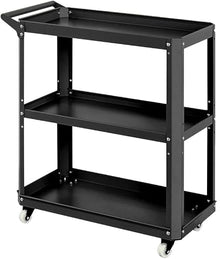 ARTUNV Metal Rolling Flower Cart With Wheels, 3-Tier Plant Display Stand