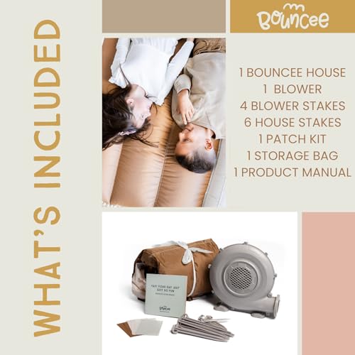 Bouncee Bloom Toddler Bounce House with Slide Blush/Floral/Camel