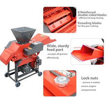 THUXEON 8-Blade Grass Cutting and Silk Kneading Machine, 220V Hay Cutter Kneader Grinder, 2.2KW Crushing Corn Peanuts Straw Wheat, 800KG/H