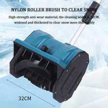 Electric Snow Shovel with 2 Li-ion Battery, 1000W Cordless Manual Push Snow Sweeper with Adjustable Direction and Telescopic Pole, Foldable Snow Blower for School Roads, Driveway Clearing, Patio