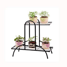 2 Tiers Flower Pot Iron Metal Shelves Floor-Standing Plant Display Stand Plant Succulent Pot Rack Garden Patio Home Decor Rack