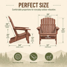 EXPEAK Oversized Wooden Folding Adirondack Chairs Set of 6, Hemlock Wood Patio Fire Pit Chairs with Pre-Assembled Backrest & Seat Board, Outdoor Lounge Chair for Backyard Garden Porch Deck, Brown