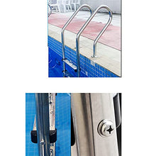 Swimming Pool Escalator 304 Stainless Steel Swimming Pool Ladder Underground Swimming Pool Entrance hot Spring handrail 3 Anti-Skid Pedals Embedded/Silver / 50cm (Silver 50cm)