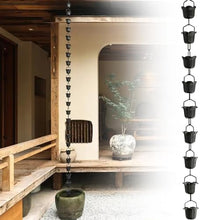 YUSIWOAL Outdoor Rain Chain Kit with Decorative Flower Cups for Gutter Waterfall Drainage, Easy Installation(3.0M (10Ft))