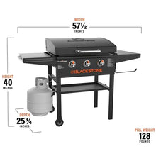 28 Inch Blackstone Griddle 2080 Original 3-Burner XL Griddle with Hood and Side Shelves Outdoor Flat Top Grill