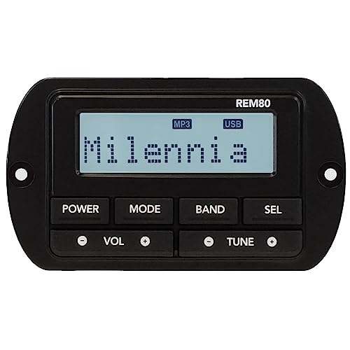 Enrock Marine 4" Color LCD Display Bluetooth AM/FM Stereo Receiver with Wired Remote & 2x 6.5" Speakers Black LED