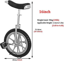 JINCAN 16-Inch Unicycle with Anti-Skid Tires and Adjustable Saddle