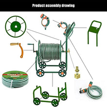 CFDZCP Garden Hose Reels Garden Hose Reel Cart with Wheels，40/50/100M Portable Hose Holder with Pressure Wash Whip Hose, for Garden Lawn Patio Hose Storage and Watering(50 m)