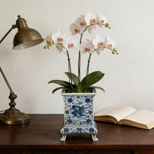 WLBHWL Chinoiserie Blue and White Chinese Porcelain Square Planter Jingdezhen Hand Painted Extra Large Flower Pots Square Porcelain