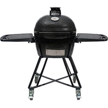 Primo Grills Primo All-in-One Oval Junior 200 Ceramic Kamado Grill with Cradle, Side Shelves and Stainless Steel Grates - PGCJRC (2021), Black