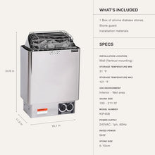 Harvia KIP Wall Mount Electric Sauna Heater, 220V-240V, 6kW, Dial Controls
